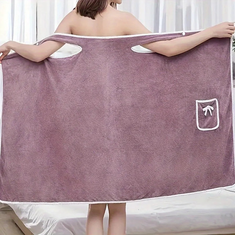 Women's Bath Towels, Wearable Fast Drying, Bathing Beach Spa Bathrobe Shower Bath And Gym Towel