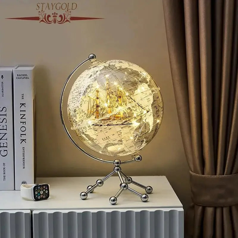Vintage Home Decoration School Geography Teaching Supplies with Lights (Transparent Balls) Gifts
