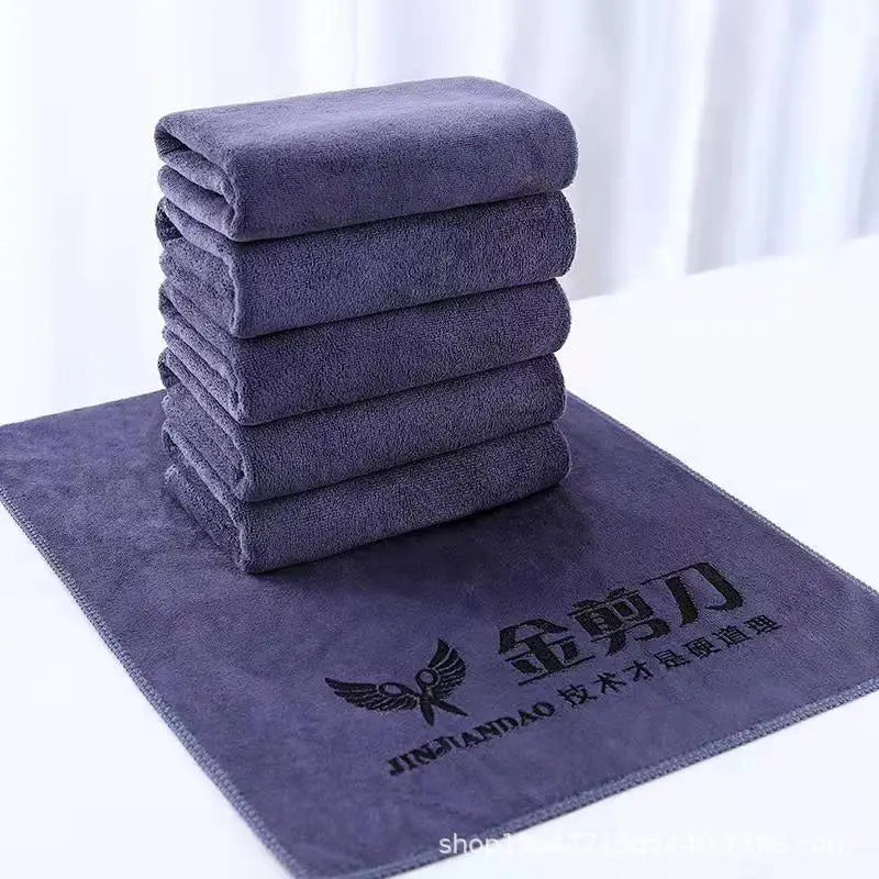 10PCS 35x75cm Custom LOGO Towels Free Laser Embossing Lettering Microfiber Beauty Salon Private Customization