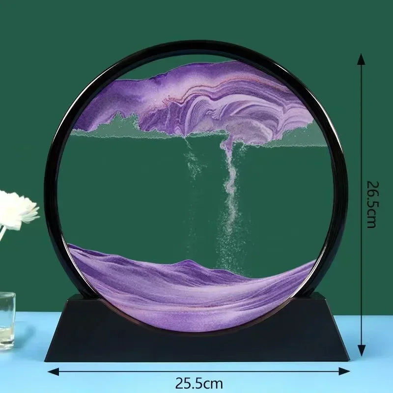3D mobile sand round glass deep sea sand scene hourglass quicksand crafts