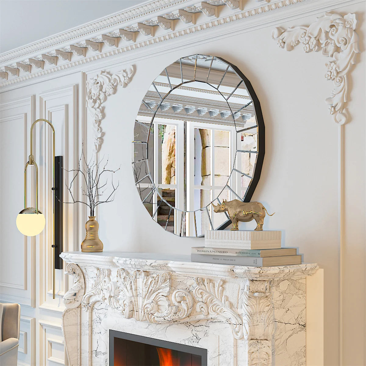 Large Round Mirror for Wall Antique Venetian Ornate Perfect for all Rooms