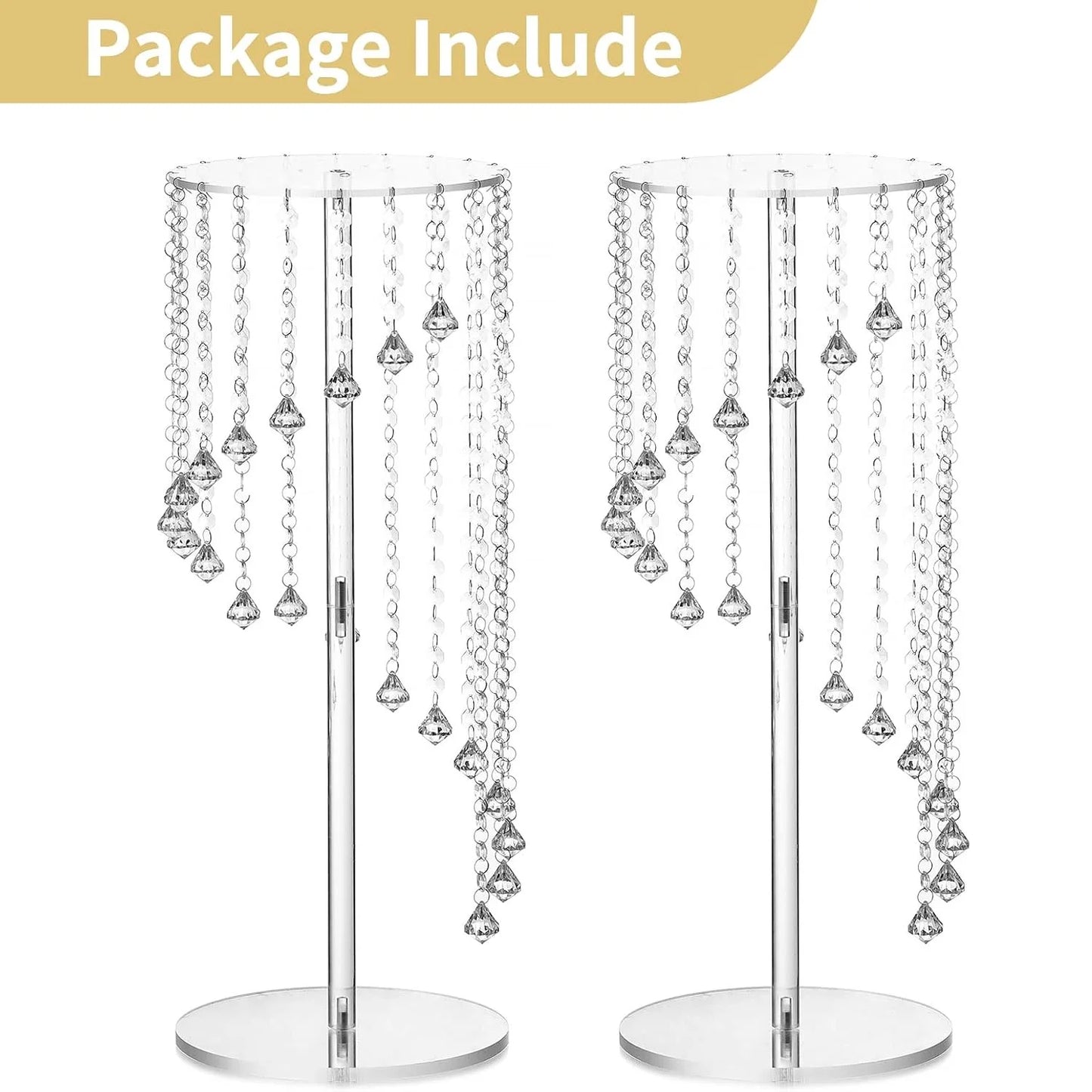2/10 Pcs Centerpieces Decoration Flower Vase, Flower Stands Elegant Crystal Stand Tables Decor