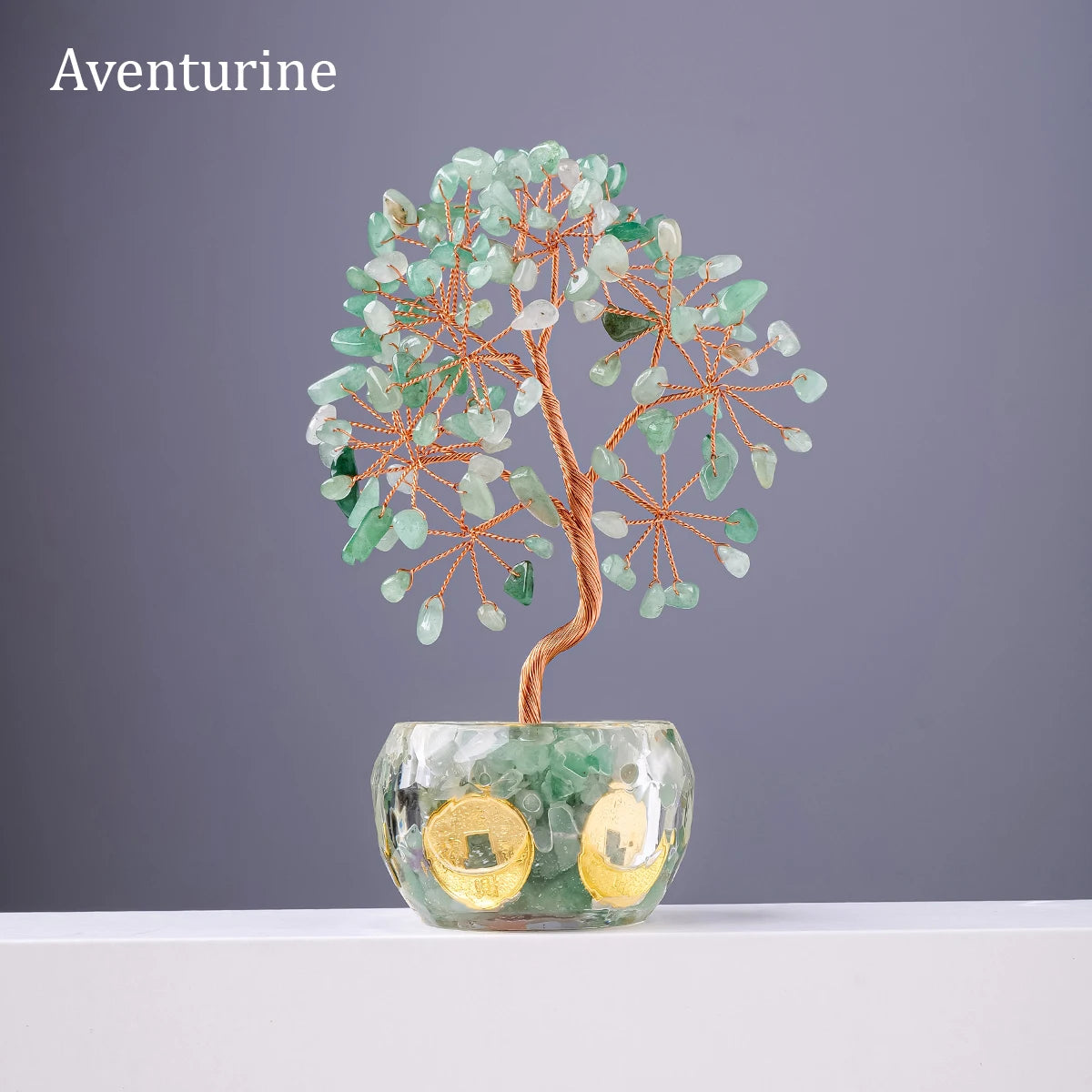 Natural Crystal Crushed Stone Tree of Life Fortune Tree Decor Ornament