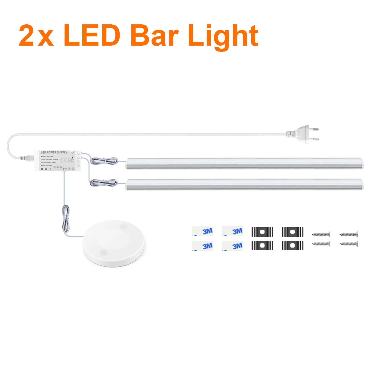 Motion Touch Sensor LED Lights Wireless Light Penetrable Wood Aluminum Bar Light Cabinet Wardrobe Lamp Backlight