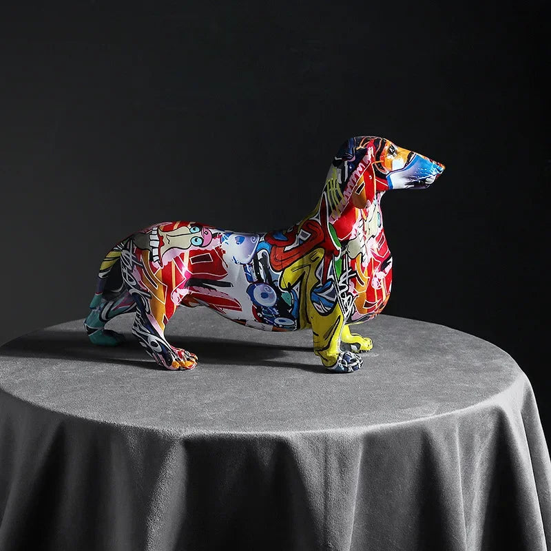 Creative Home Modern Painted Colorful Dachshund Dog Decor Perfect for all rooms