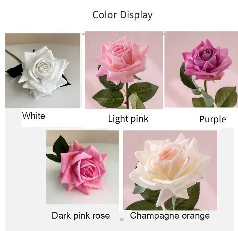 4Pcs Moisturizing Rose Flower Real Touch Flowers Rose Bouquet Party Home Decor