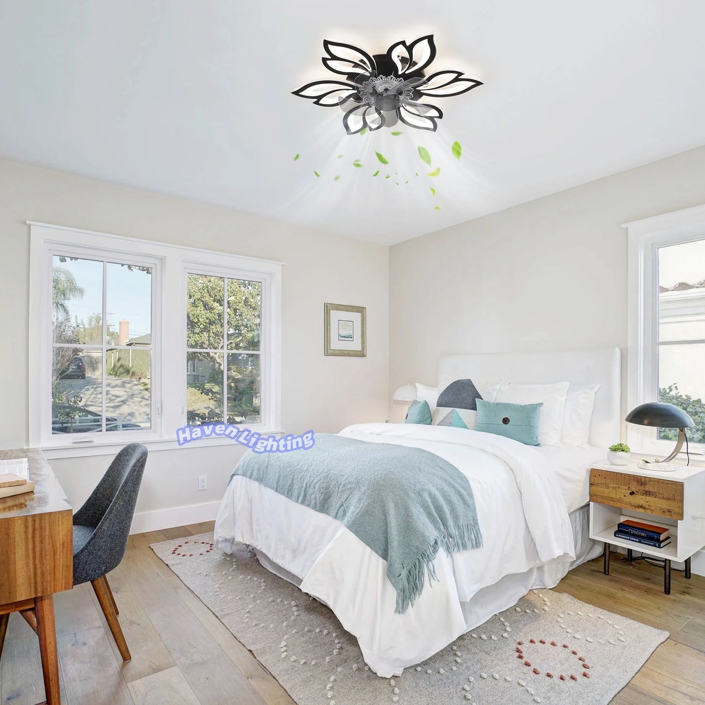 Floral Ceiling Fan Light with Remote Control, 6-Speed Settings & Smart Timer – Elegant Cooling Décor for Living Room & Bedroom