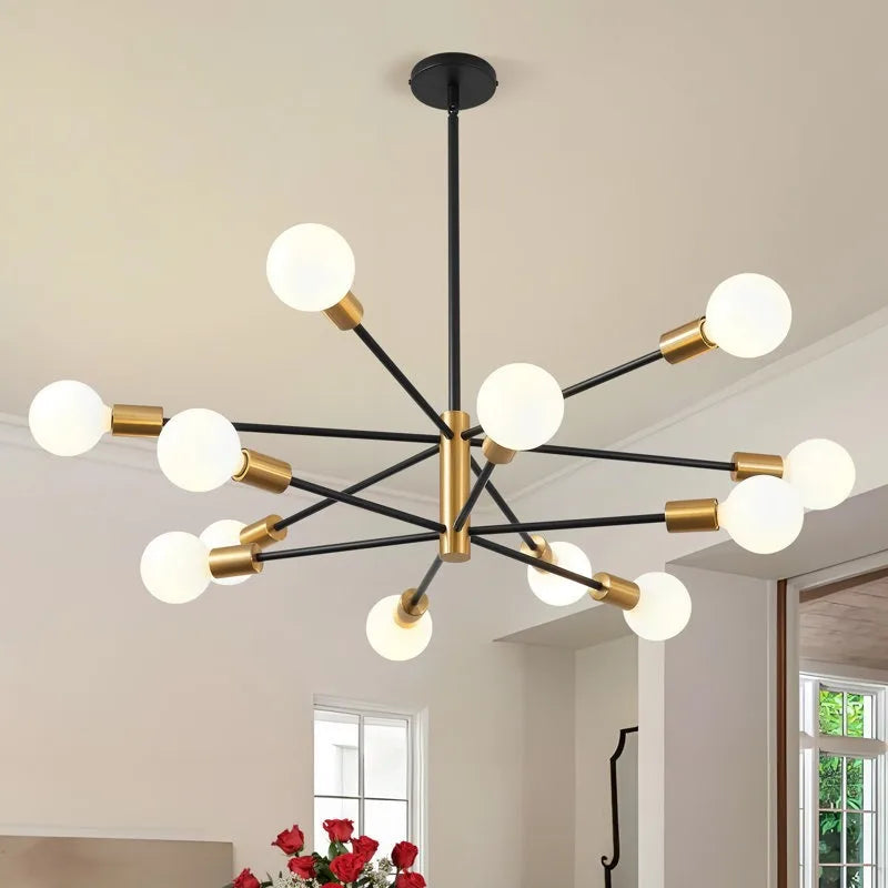 Chandelier Light Modern Dining Room Bedroom Gold/Black Ceiling Lamp
