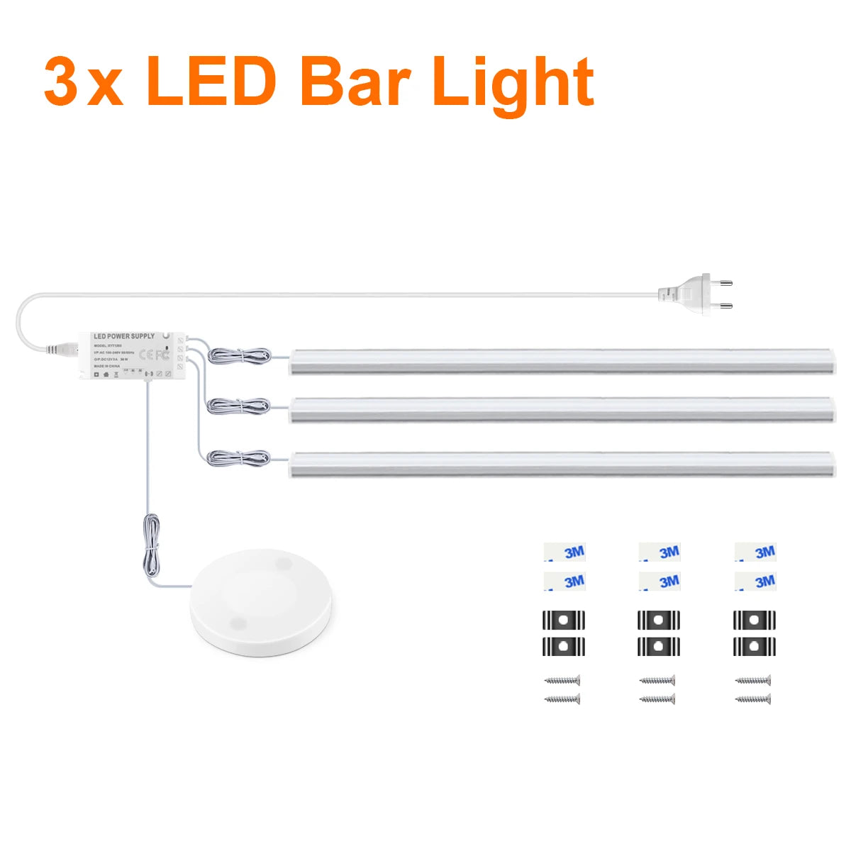 Motion Touch Sensor LED Lights Wireless Light Penetrable Wood Aluminum Bar Light Cabinet Wardrobe Lamp Backlight