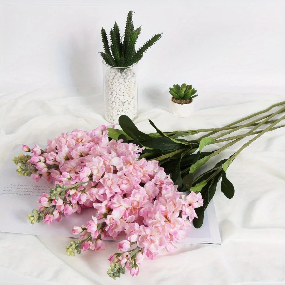 6PCS Flowers Snapdragon Antirrhinum Flowers Larkspur Flower for Table Vase Home Decor