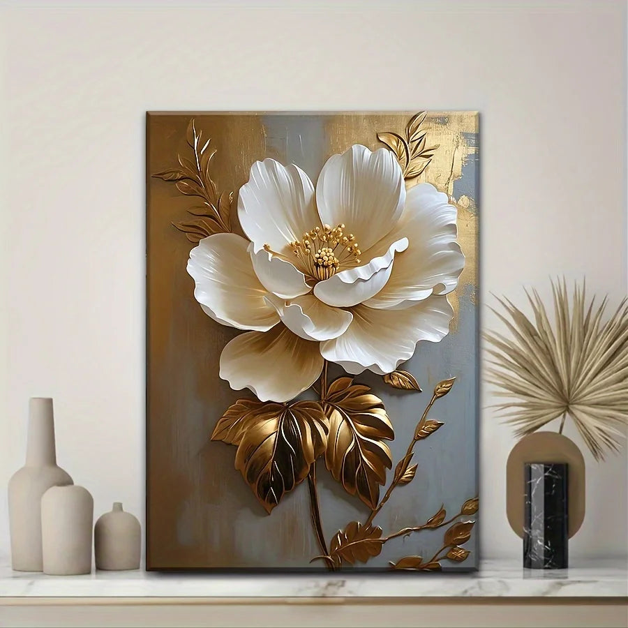 Home Decoration Picture Art Vintage Gold Flower  Living Room Bedroom Office Room Decoration