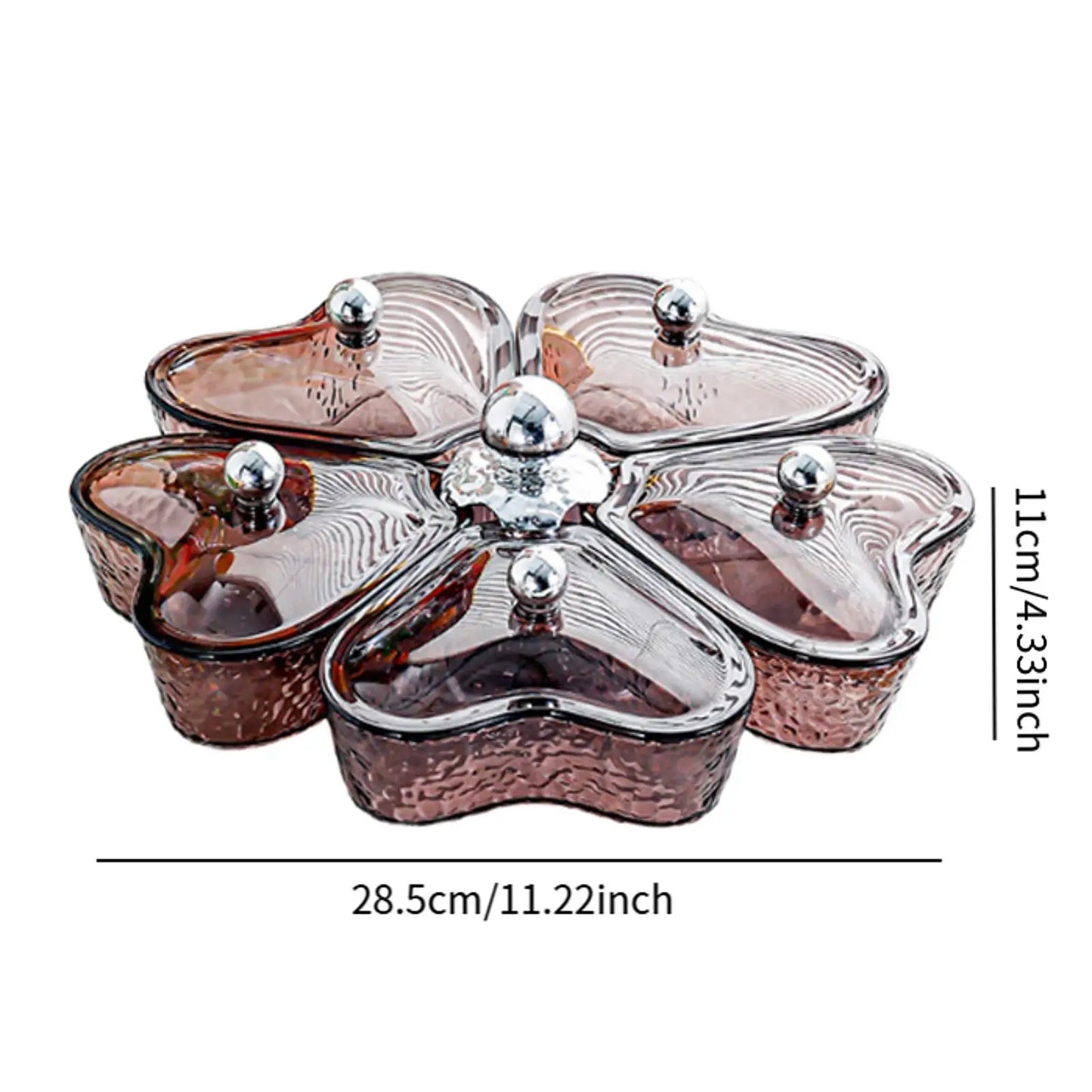 Divided Serving Tray Plate Organizer Nut Candy Veggie Tray Rotating Snack Platter for gatherings