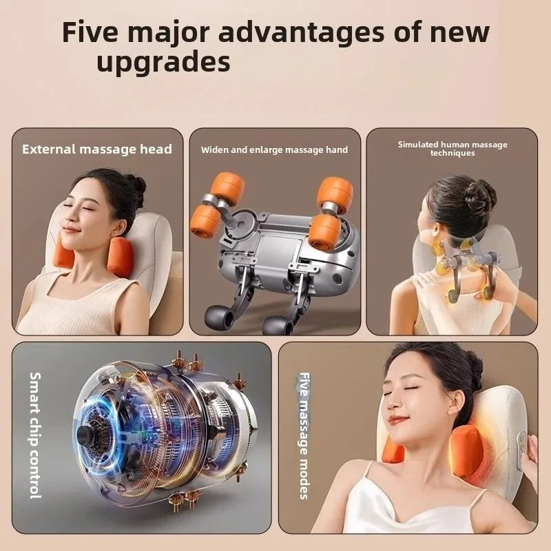 Electric Massage Pillow Wireless Home Massager Heating Waist Neck Leg Cervical Kneading