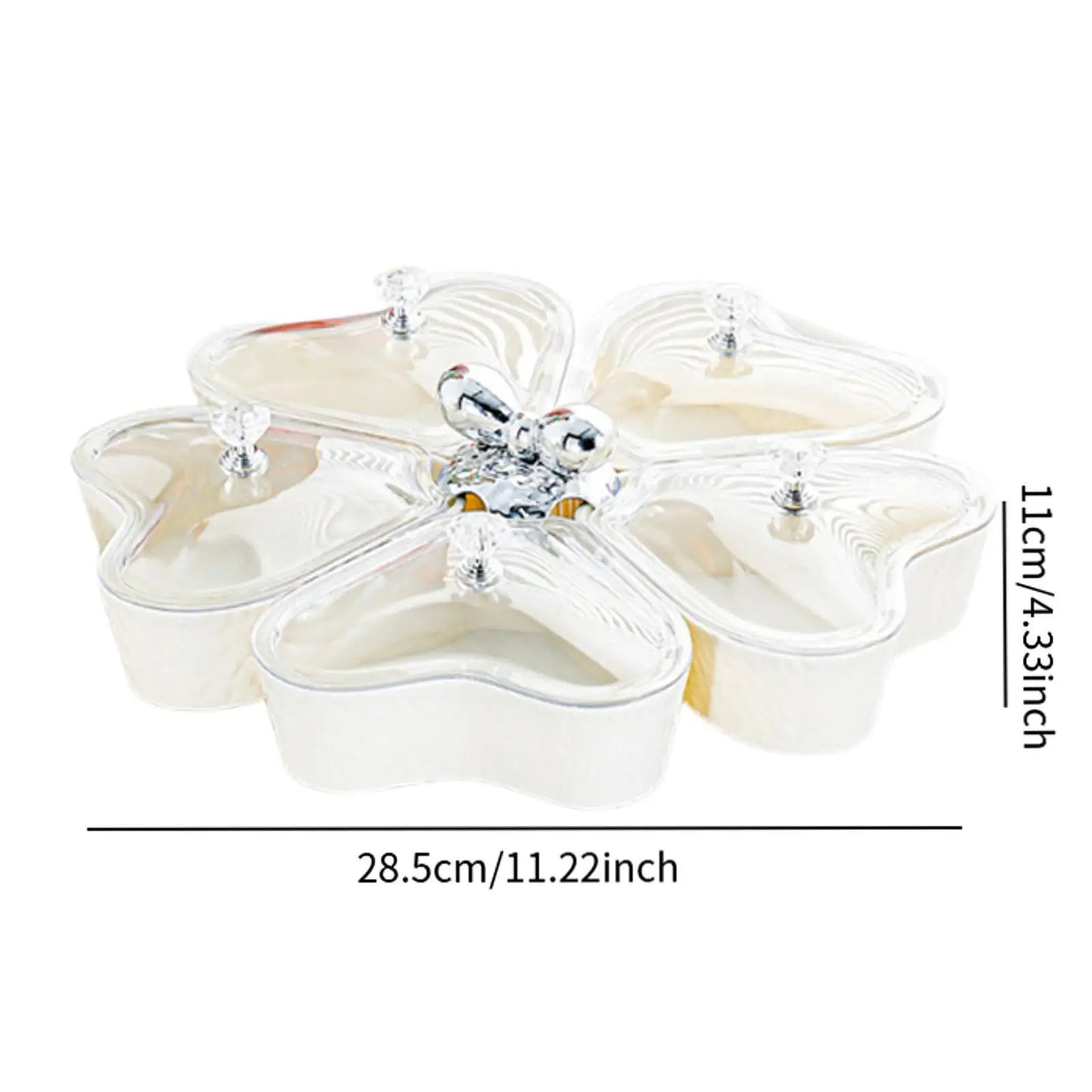 Divided Serving Tray Plate Organizer Nut Candy Veggie Tray Rotating Snack Platter for gatherings