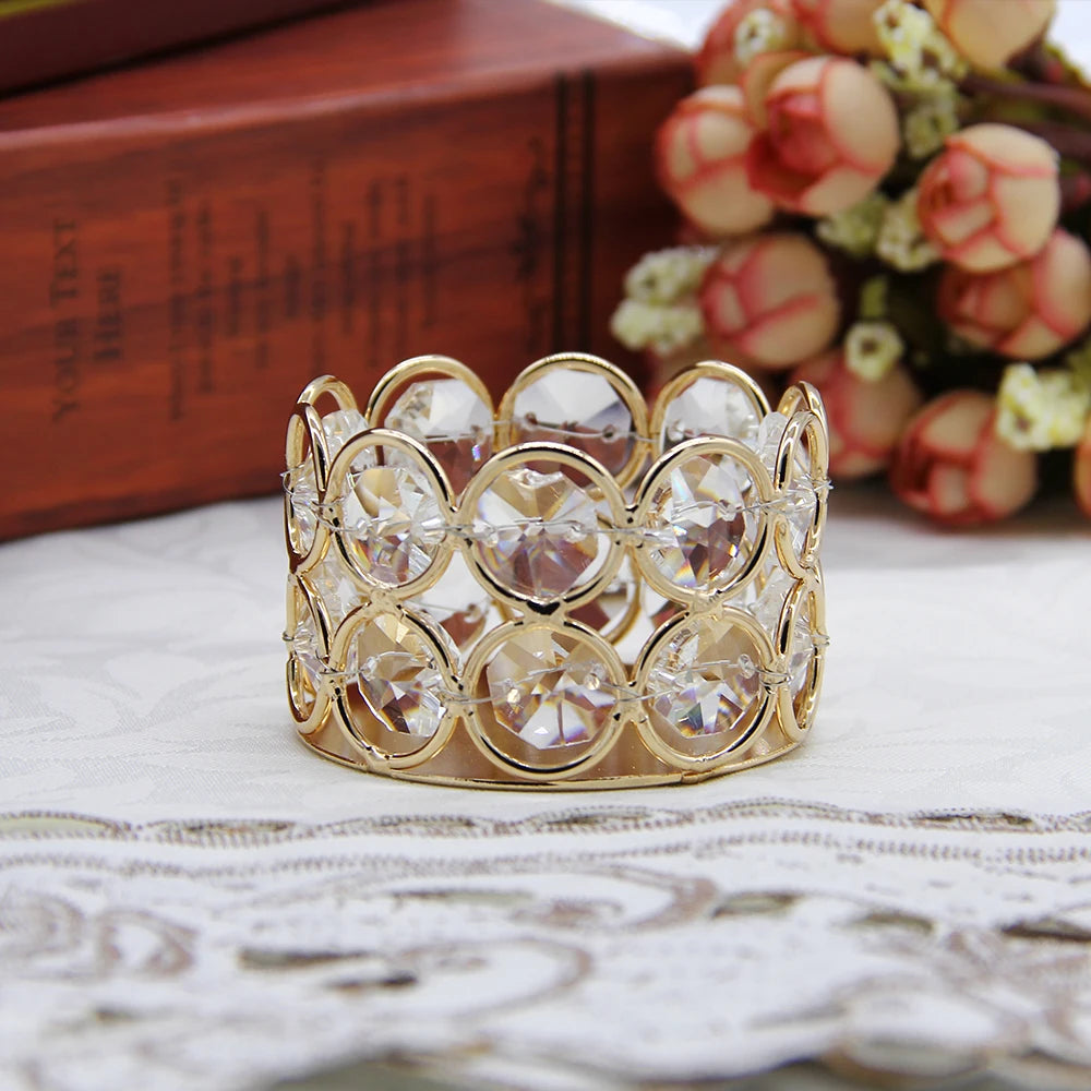 24PCS Crystal Gold Votives Candle Holder Elegant Decor Tealight For all Occasions
