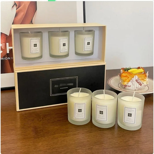 Aromatherapy Candle Three Piece Set Indoor Smokeless British Pear Blue Wind Chime Aromatherapy Candle