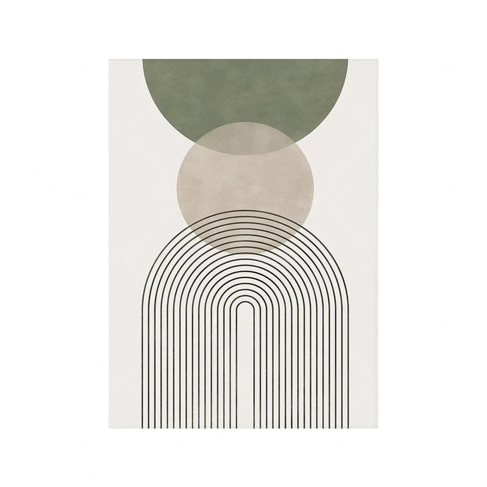 Sage Green Botanical Print Pictures Boho Geometric Wall Art Canvas Painting