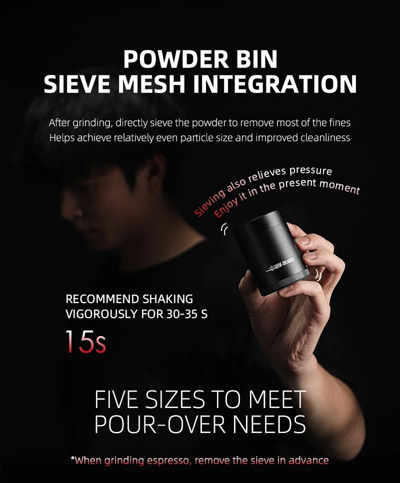 Manual Coffee Grinder for Espresso Pour Over Coffee Stainless Steel Conical Burr Adjustable Setting Barista Tools
