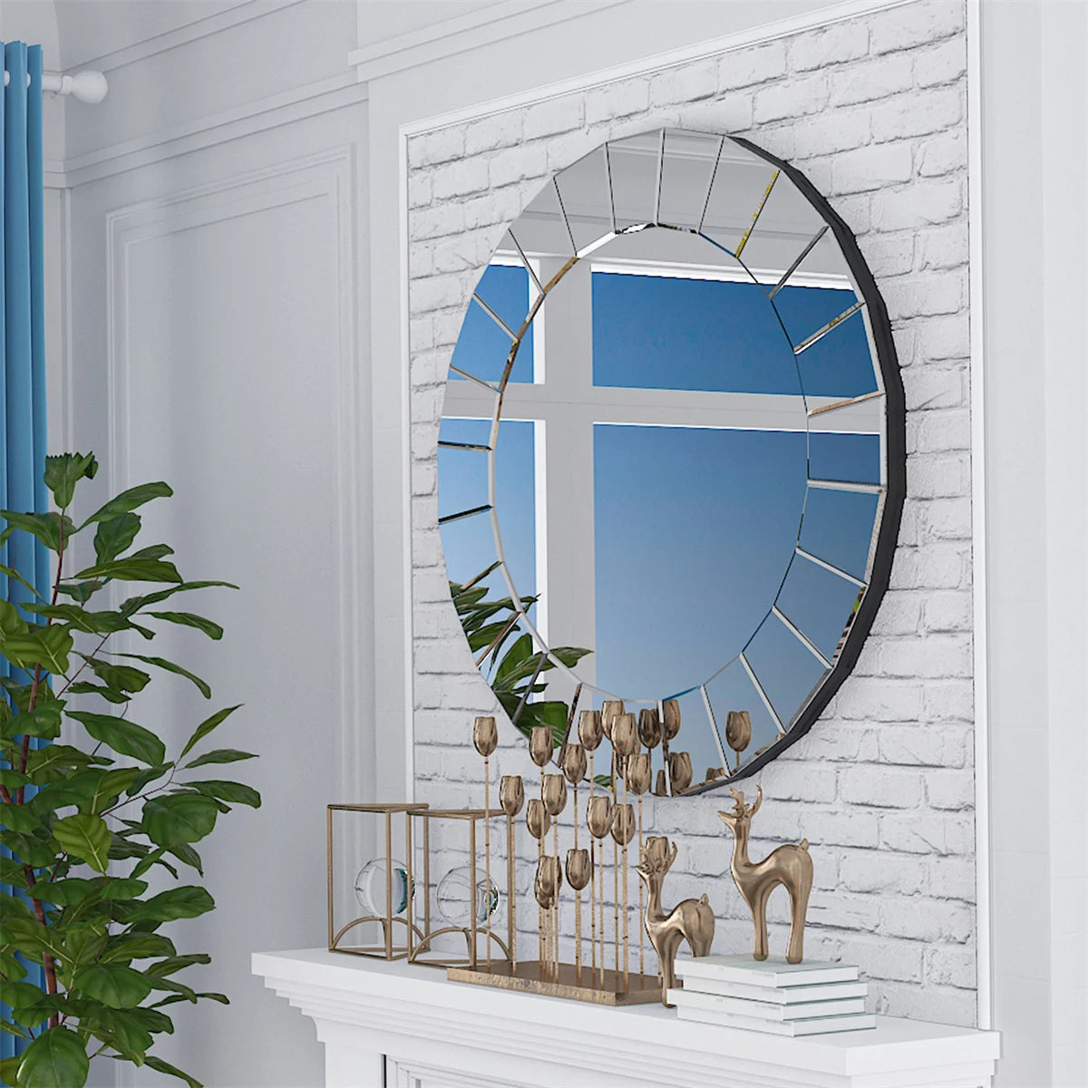 Large Round Mirror for Wall Antique Venetian Ornate Perfect for all Rooms