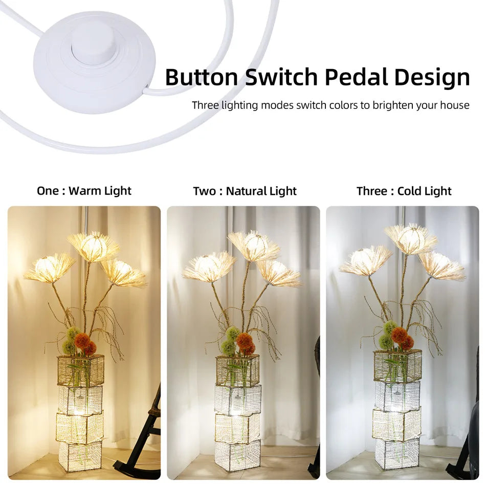 Modern Decorative Floor Lamp LED Rattan Standing Lights with Creative Design Light Tree Lantern