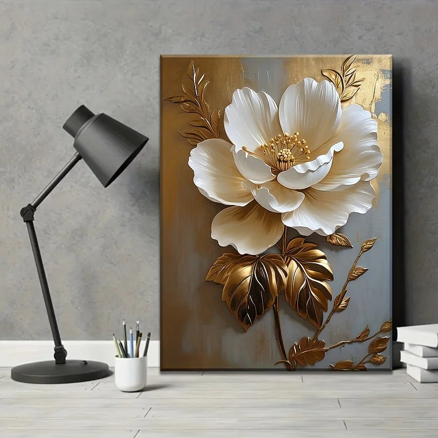 Home Decoration Picture Art Vintage Gold Flower  Living Room Bedroom Office Room Decoration