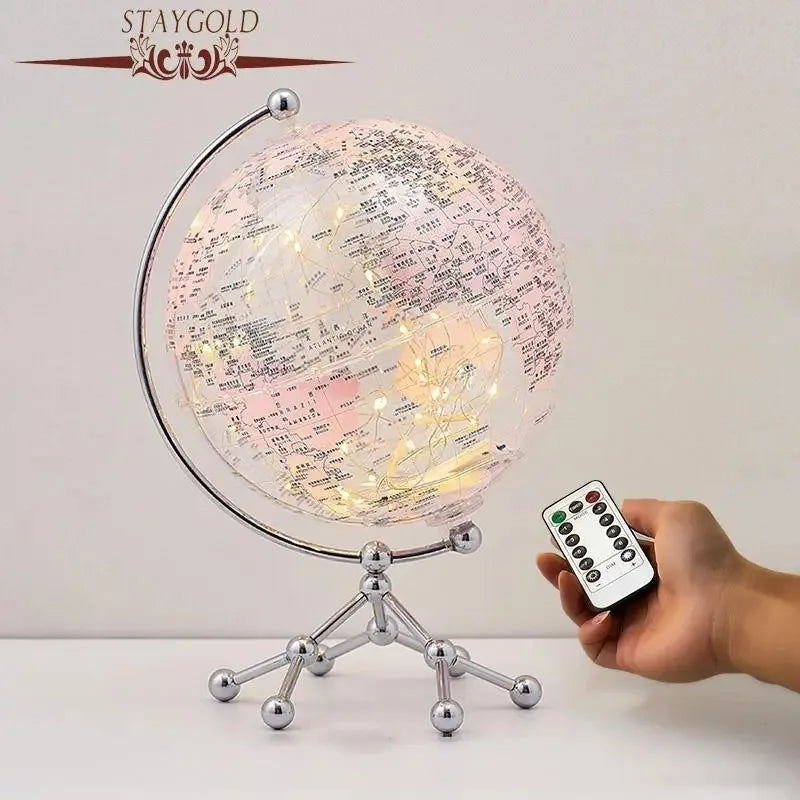 Vintage Home Decoration School Geography Teaching Supplies with Lights (Transparent Balls) Gifts