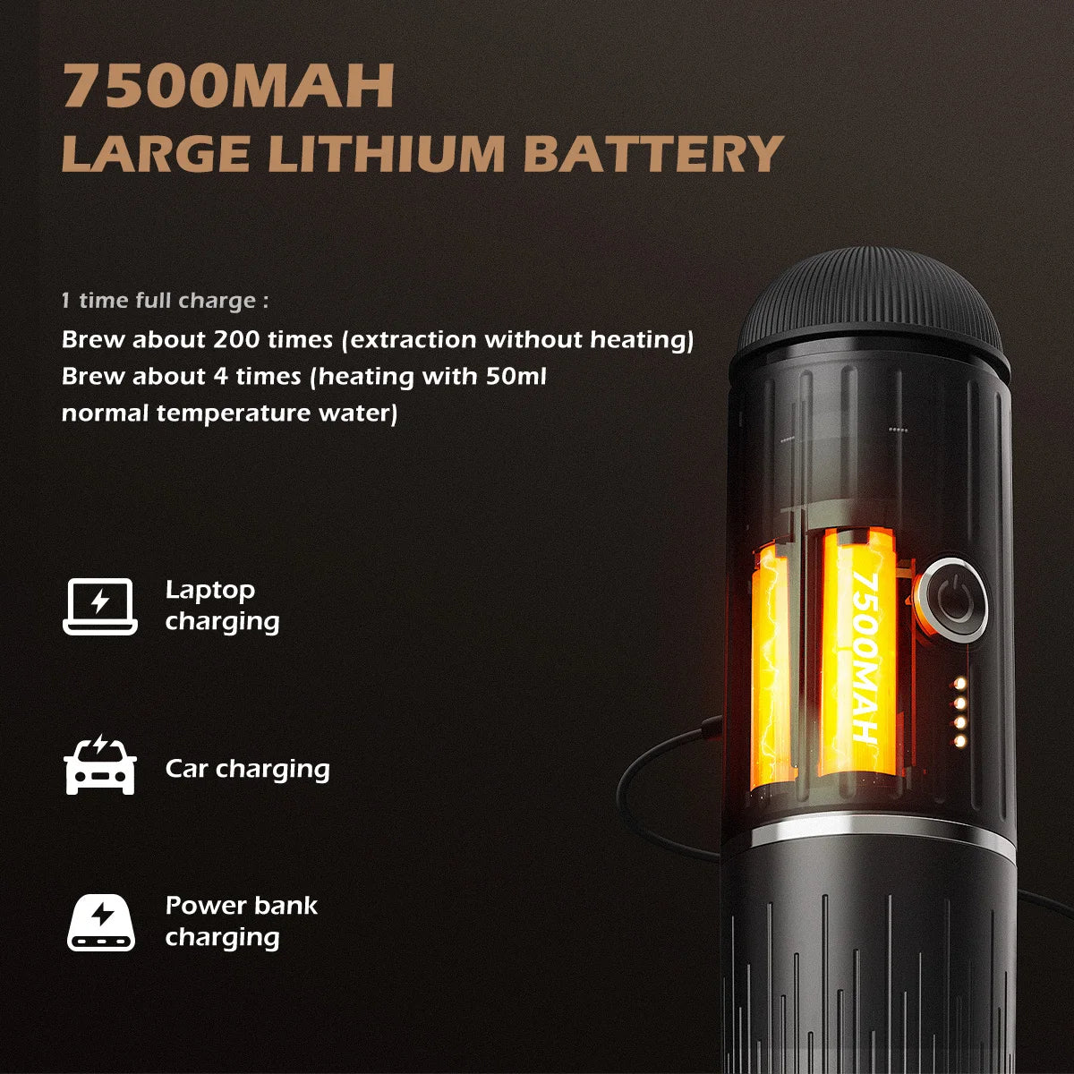 Portable 2 In1 Espresso Machine, Compatible Capsules and Ground Coffee