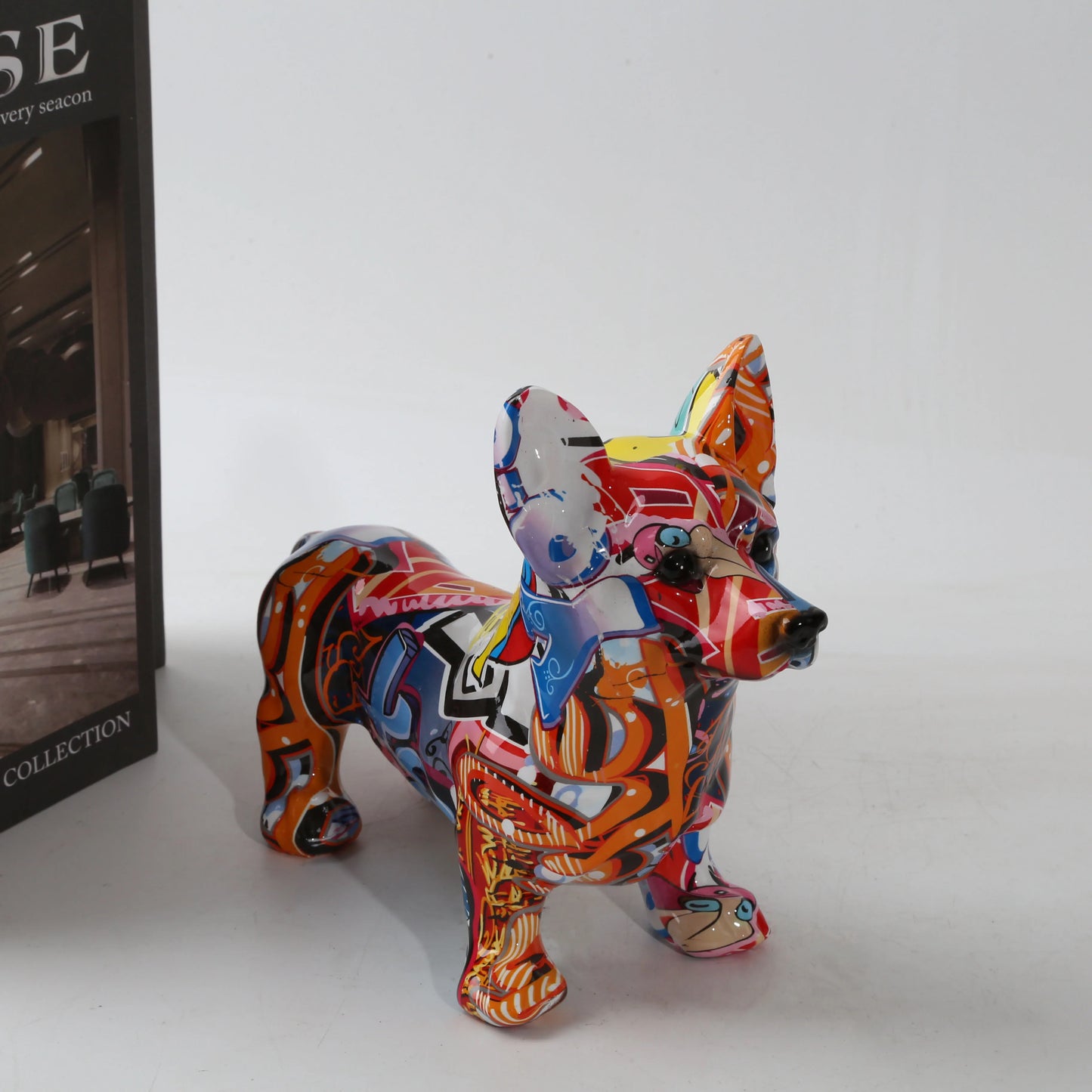 Nordic Art Graffiti Dog Painting Creative Resin Crafts Home Decor for All Rooms
