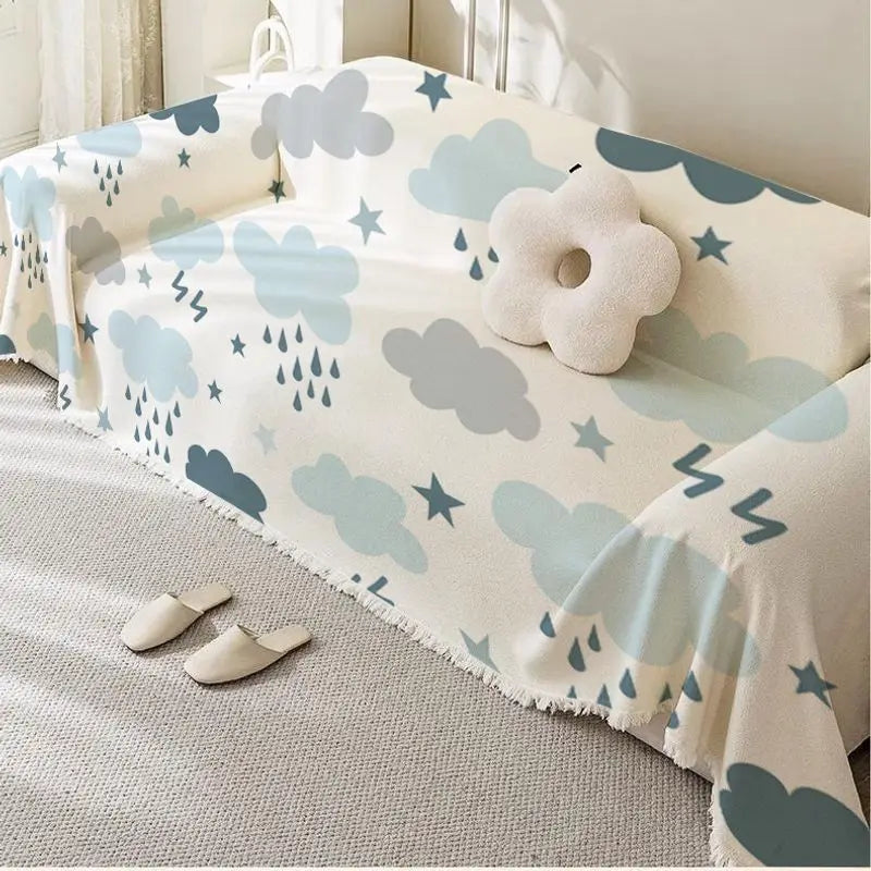 Chenille Sofa Blanket Covers Pastoral Style Flower Throw Blankets Living Room Universal Couch Throw