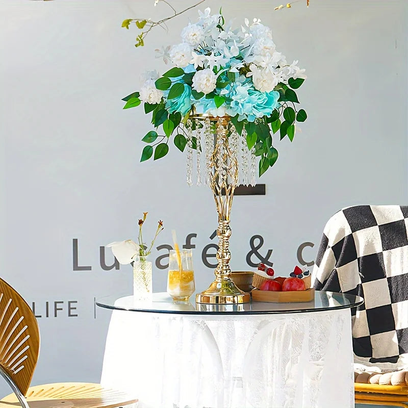 10pcs Metal Flower Vases Crystal Stand Centerpieces for Tables