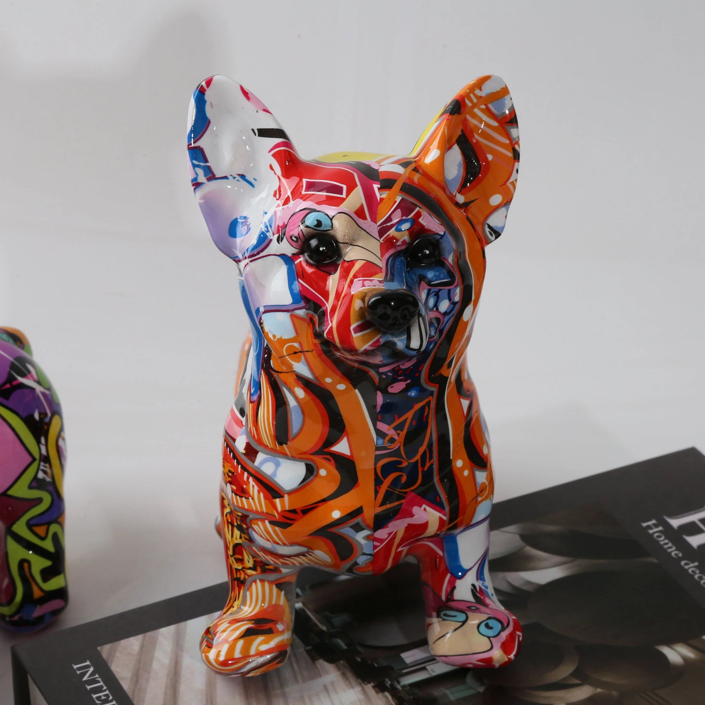 Nordic Art Graffiti Dog Painting Creative Resin Crafts Home Decor for All Rooms