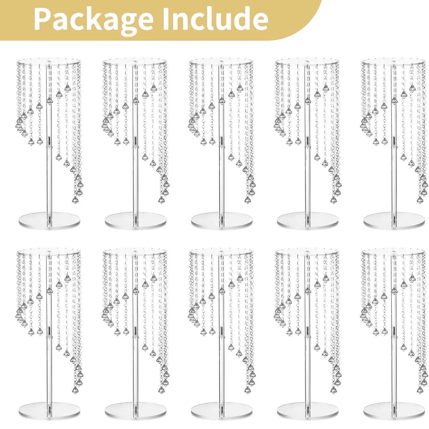 2/10 Pcs Centerpieces Decoration Flower Vase, Flower Stands Elegant Crystal Stand Tables Decor