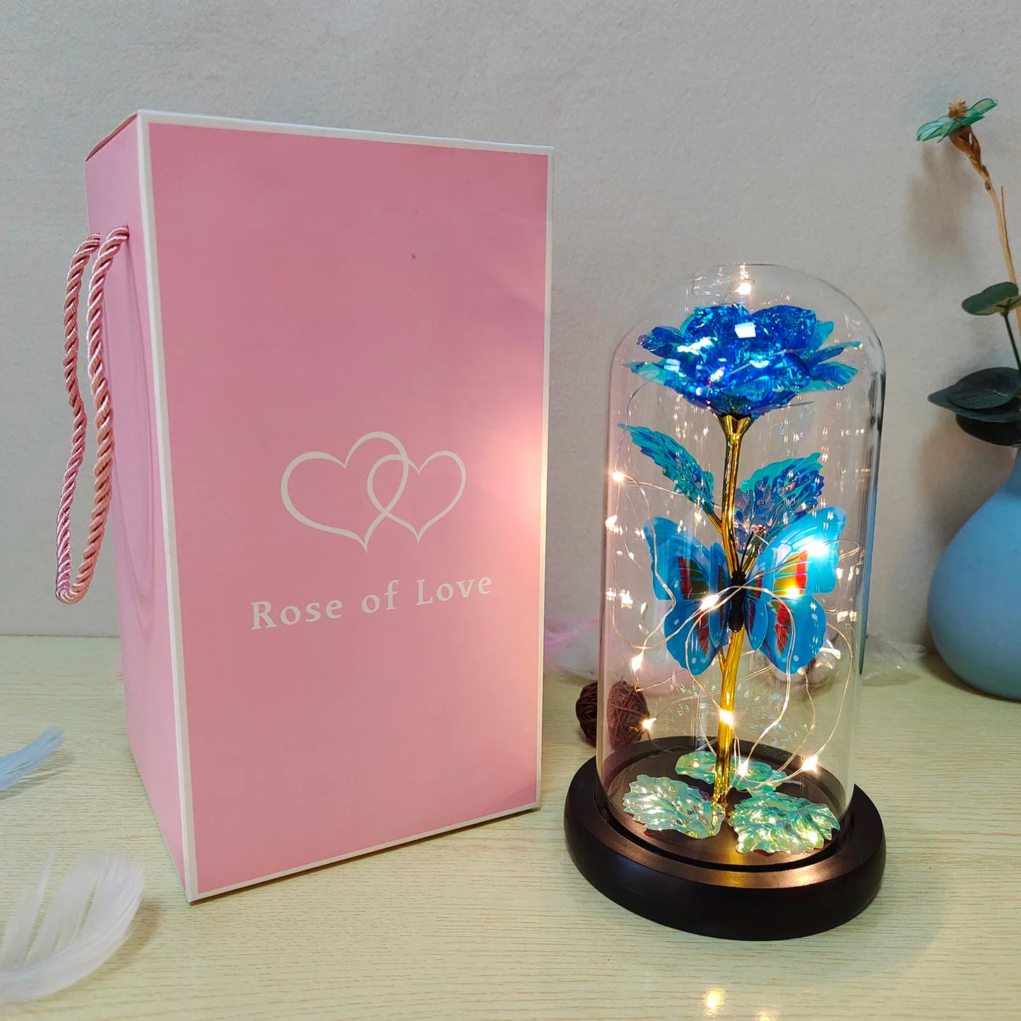 Galaxy Rose Flower LED Light Beauty and the Beast Decor
