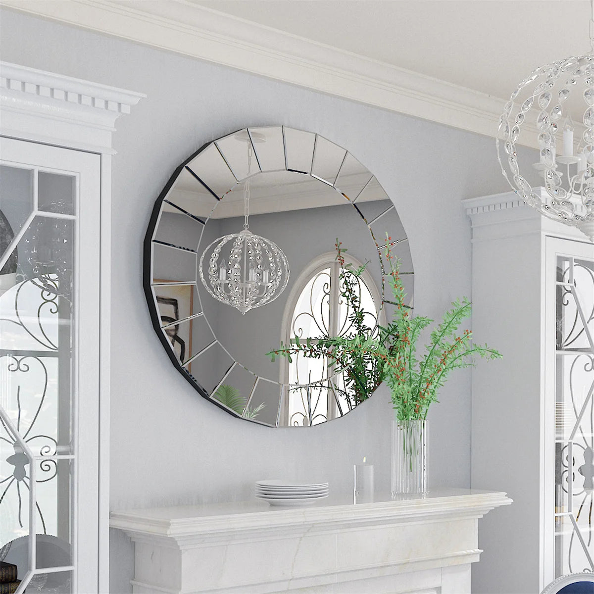 Large Round Mirror for Wall Antique Venetian Ornate Perfect for all Rooms