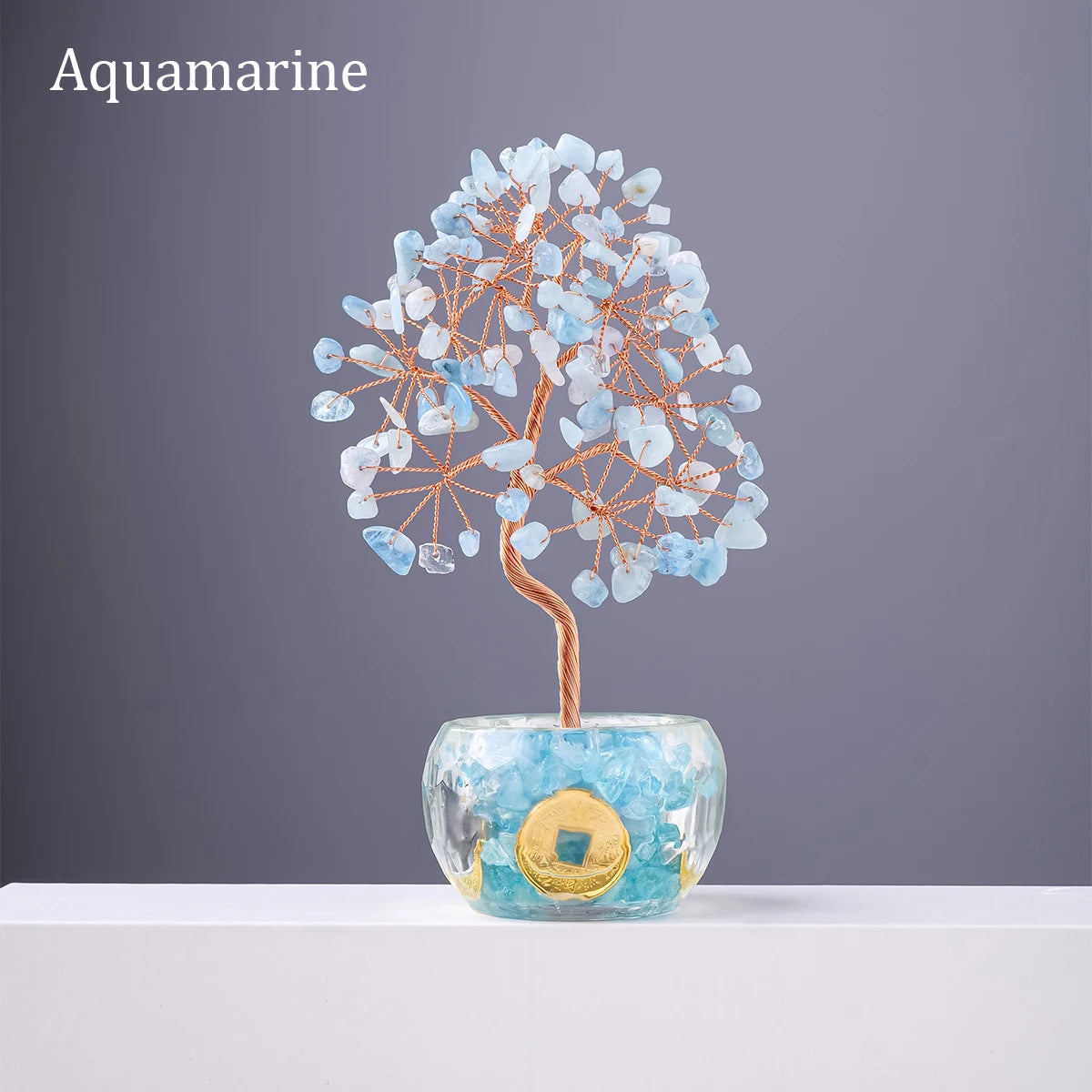 Natural Crystal Crushed Stone Tree of Life Fortune Tree Decor Ornament
