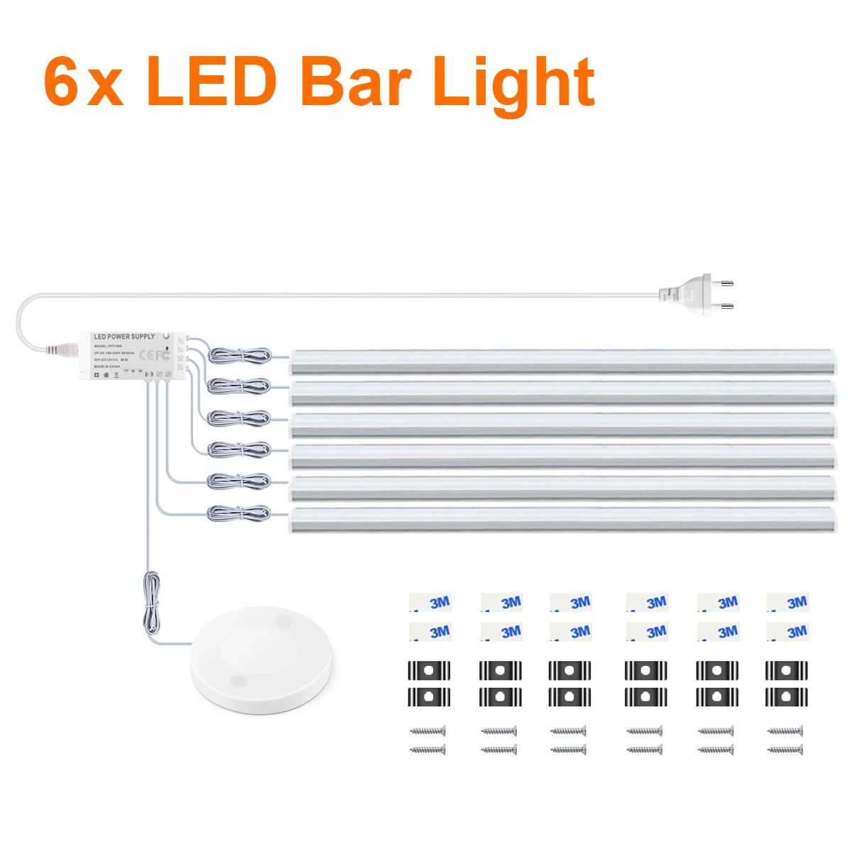 Motion Touch Sensor LED Lights Wireless Light Penetrable Wood Aluminum Bar Light Cabinet Wardrobe Lamp Backlight