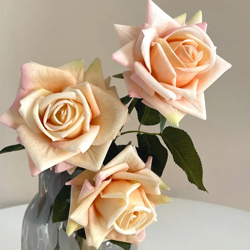 4Pcs Moisturizing Rose Flower Real Touch Flowers Rose Bouquet Party Home Decor