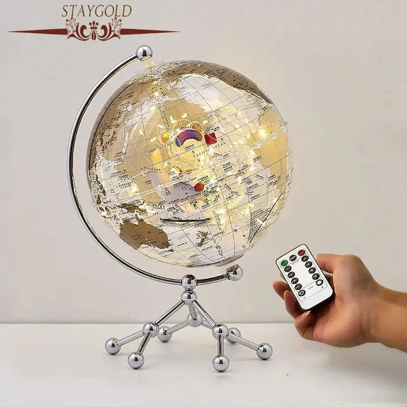 Vintage Home Decoration School Geography Teaching Supplies with Lights (Transparent Balls) Gifts