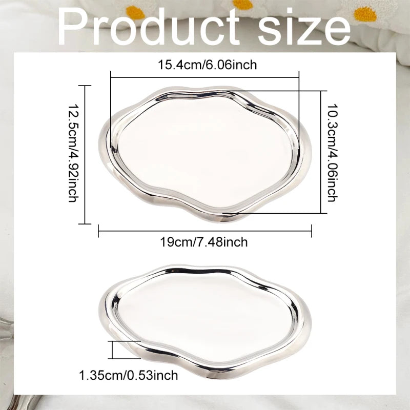Jewelry Dish Tray Ceramic Dish Ring Holder Trinket Candy Bowl for Home Decor