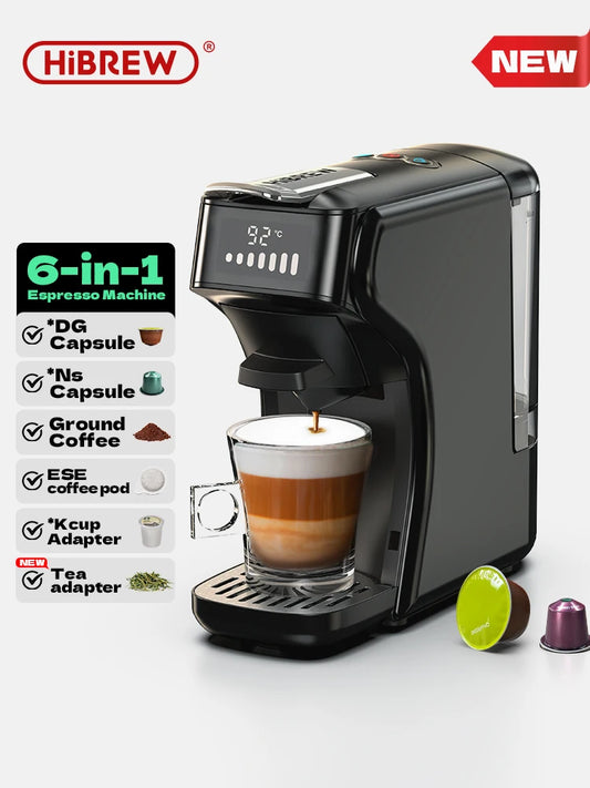 6in1 Capsule Coffee Machine Multiple Espresso Cappuccino Coffee Maker Dolce Gusto Nespresso Powder