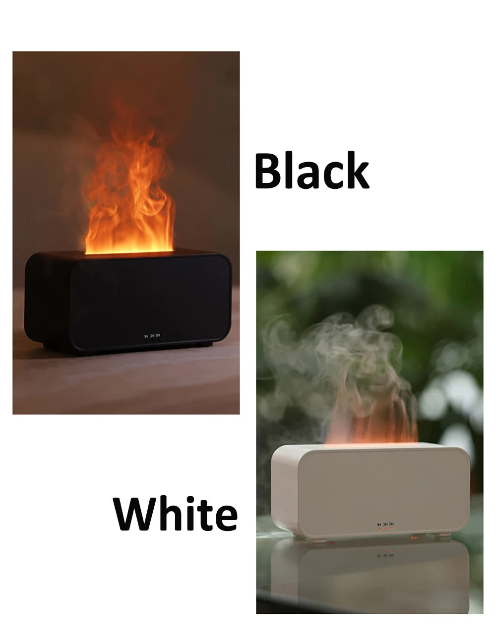 Air Humidifier Diffuser Essential Oils Mini Flame Fragrance Home  With LED Light