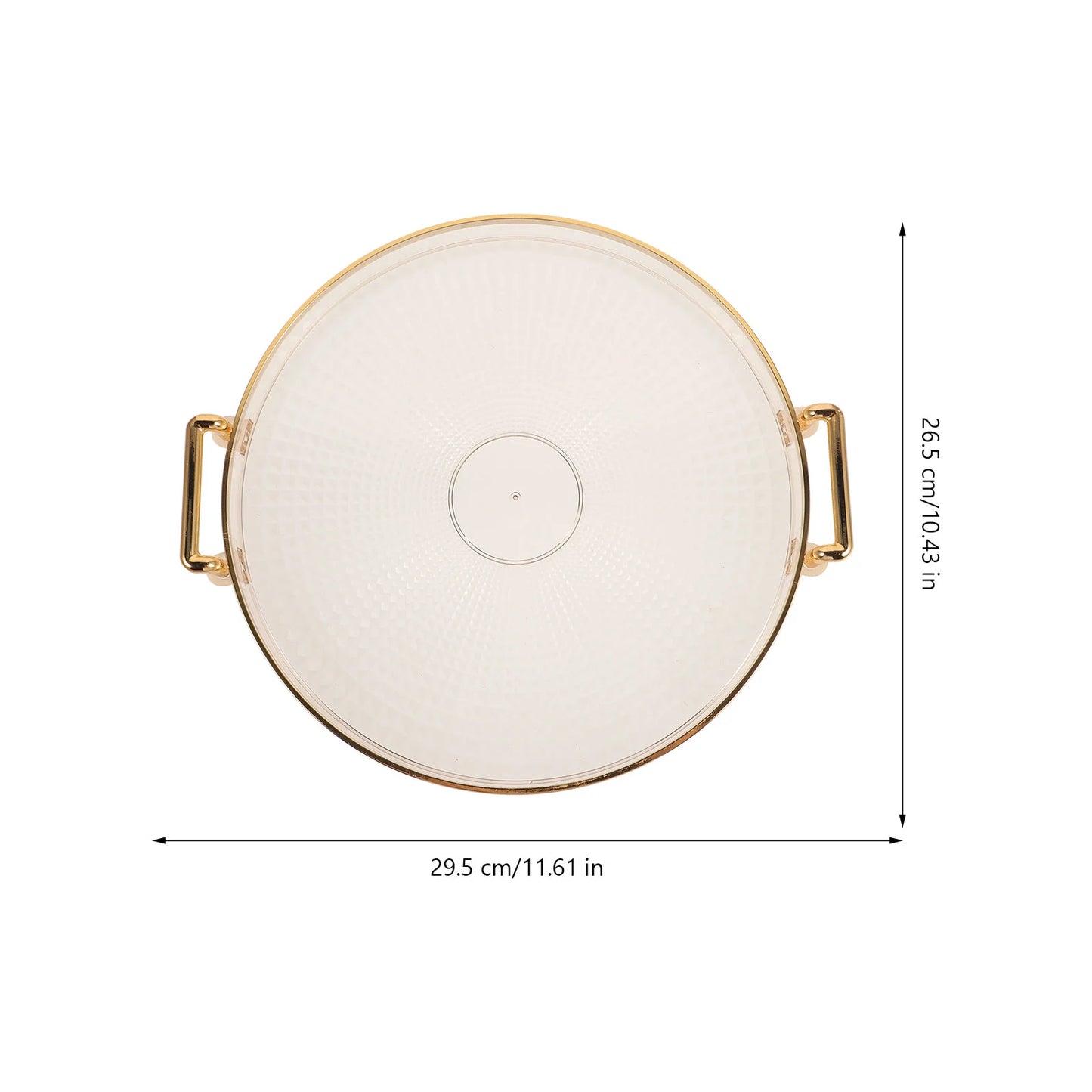 Serving Trays Handles Plastic Fruit Plate Snack Dessert Pastry Plate Gold Trim Appetizer for Parties