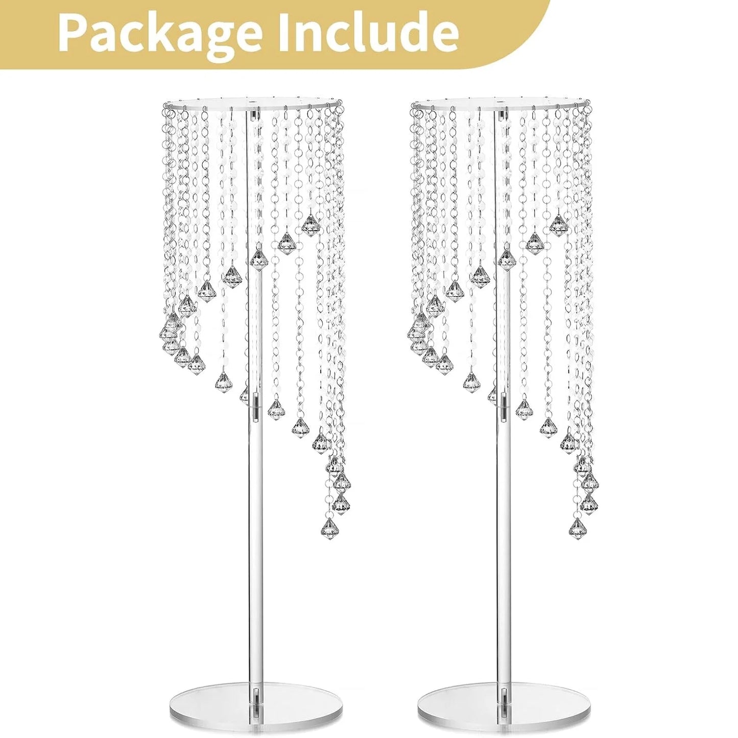 2/10 Pcs Centerpieces Decoration Flower Vase, Flower Stands Elegant Crystal Stand Tables Decor