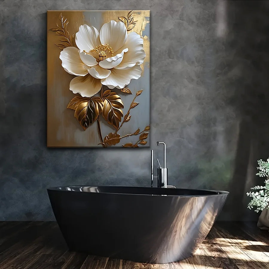 Home Decoration Picture Art Vintage Gold Flower  Living Room Bedroom Office Room Decoration