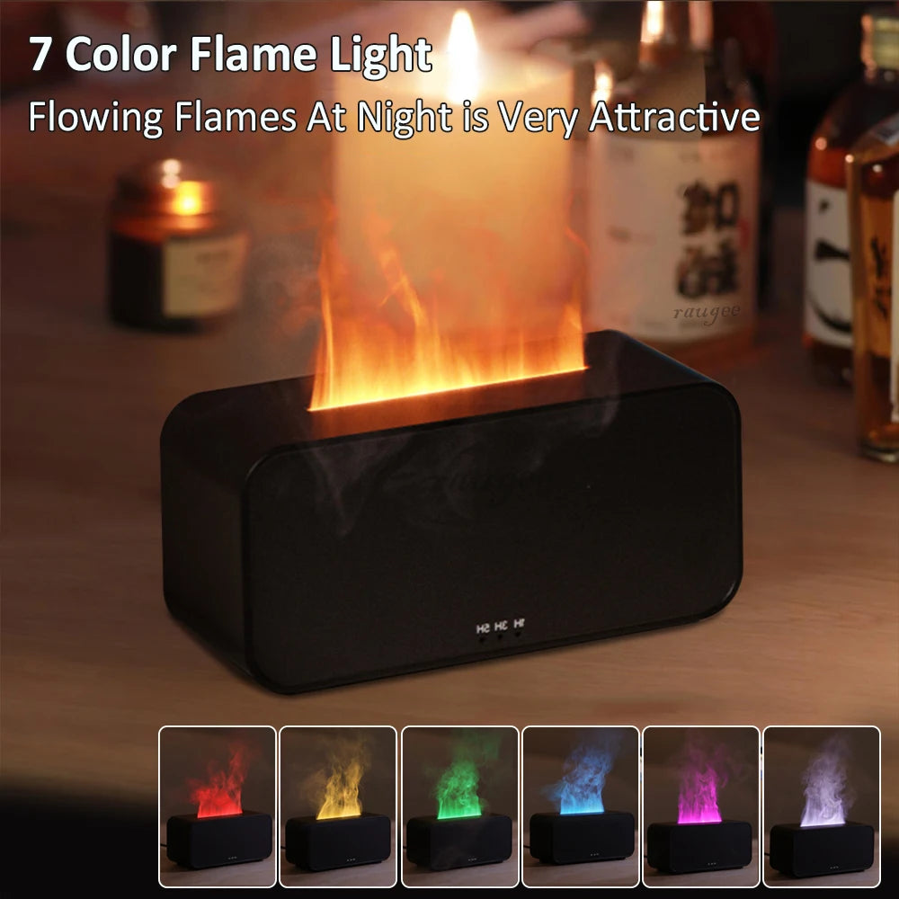 Air Humidifier Diffuser Essential Oils Mini Flame Fragrance Home  With LED Light