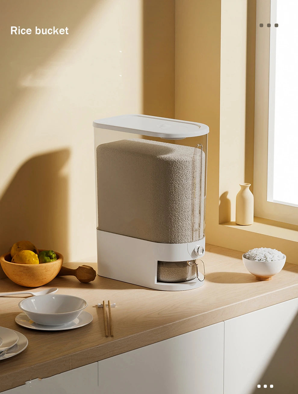 Automatic Rice Dispenser Insect-Proof Sealed Grain Storage Dispenser Keep Dry Fresh Kitchen Grain Container