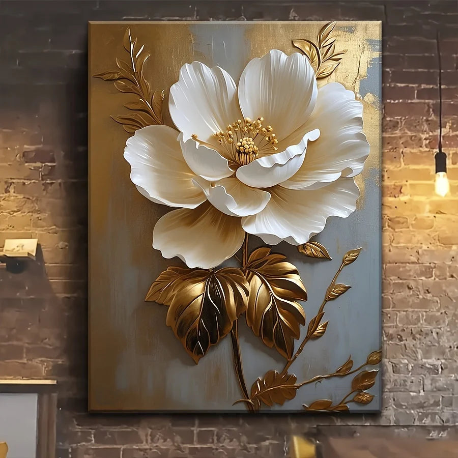 Home Decoration Picture Art Vintage Gold Flower  Living Room Bedroom Office Room Decoration