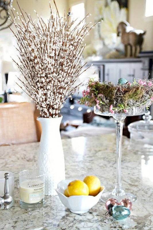 Pc 15Flowers Jasmine Flowers Pussy Willow Branches for Vases Party Home Decor