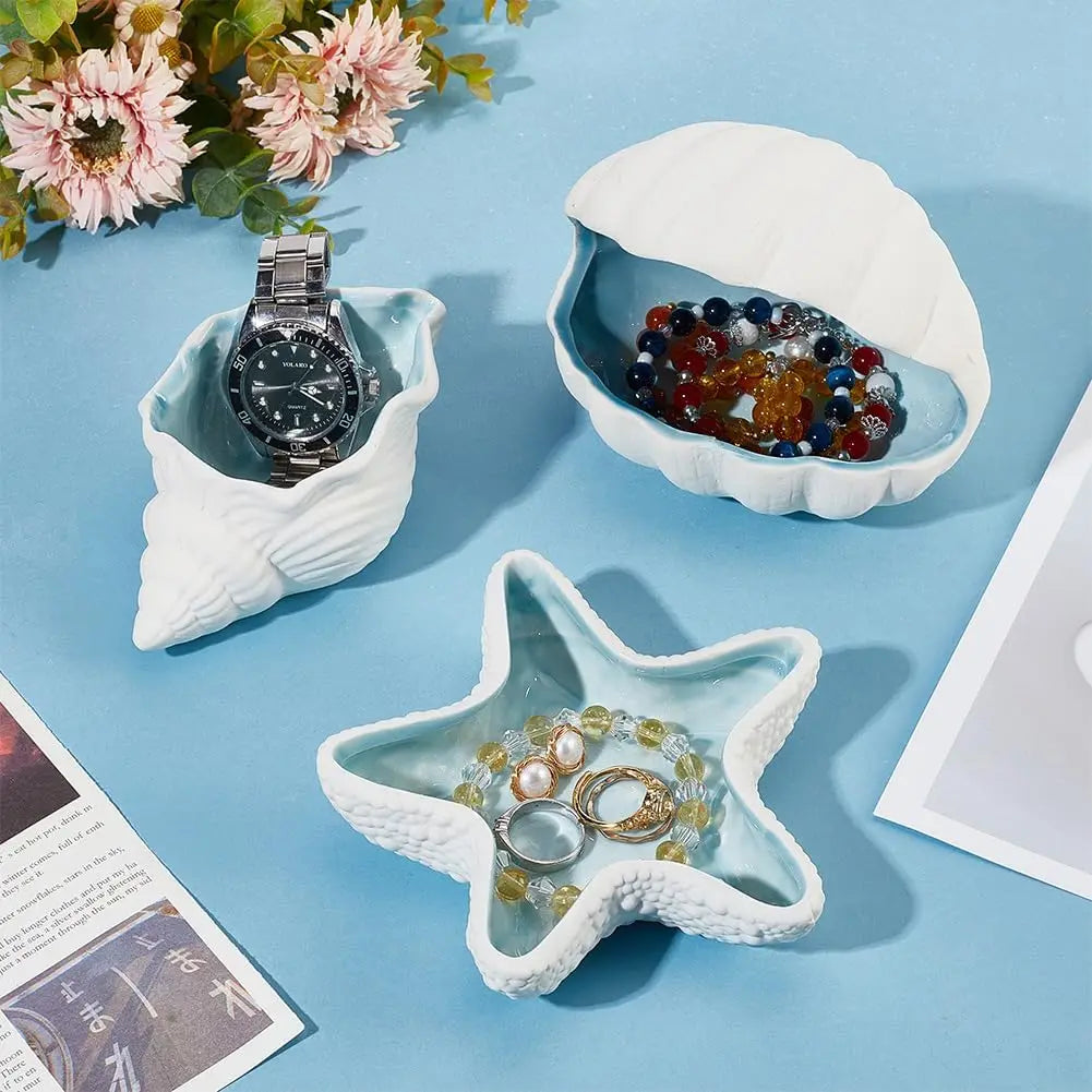 Jewelry Dish Tray Ceramic Dish Ring Holder Trinket Candy Bowl for Home Decor