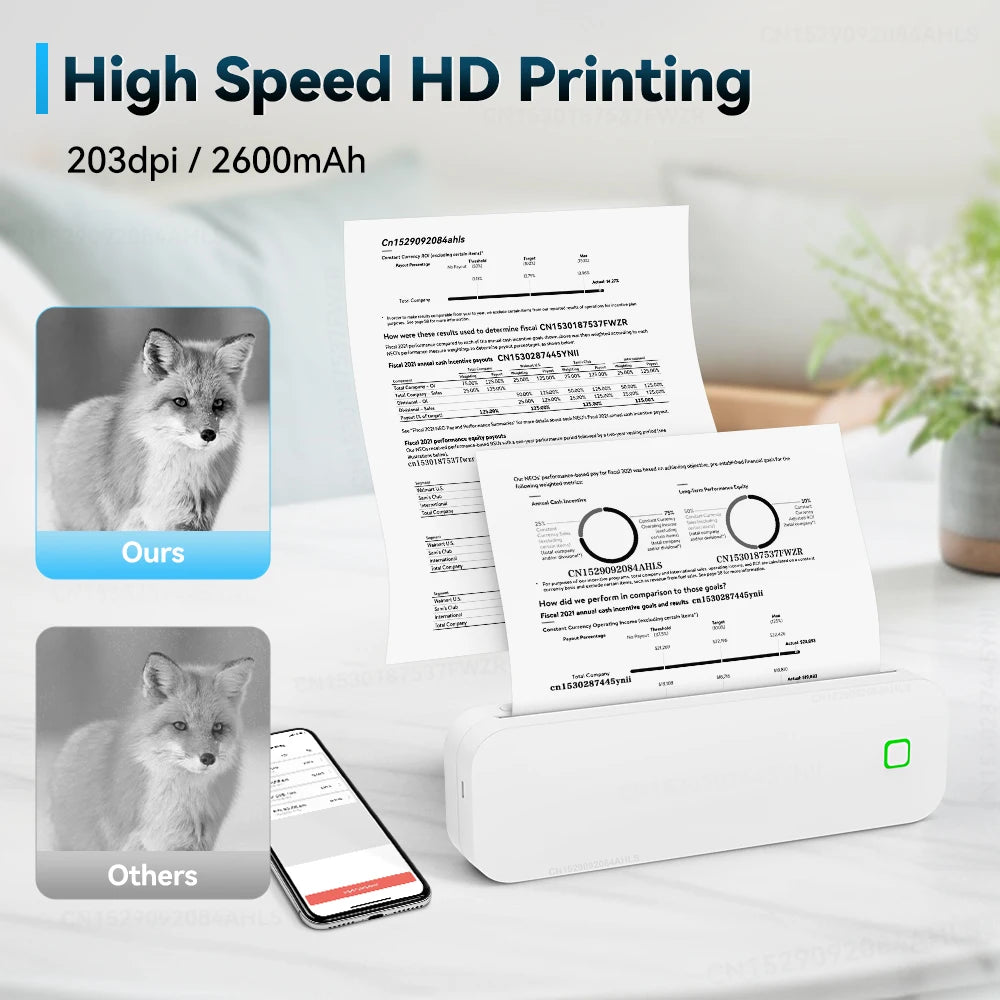 Inkless A4 Portable Thermal Printer Wireless Tattoo Stencil Printer Bluetooth PDF Photo Document Machine Memo Note Tattoo Print